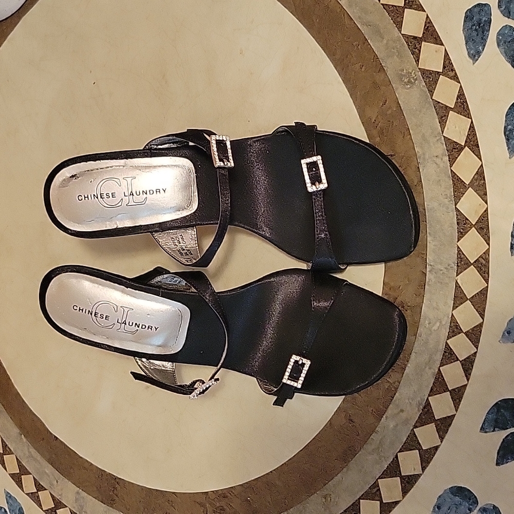 Size 6 Black Satin evening shoes - women